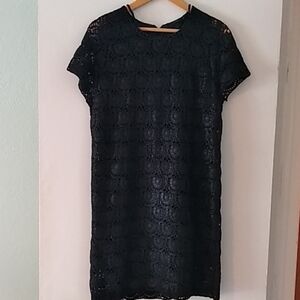 COS crochet gorgeous bodycone black cocktail party Lined dress